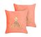 Lot De 2 Coussins Coton Corail Laminaria 45 X 45 Cm