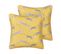 Lot De 2 Coussins Coton Jaune Arales 45 X 45 Cm