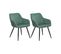 Chaise De Salle à Manger Set De 2 Velours Vert Foncé Casmalia