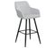 Tabouret De Bar Set De 2 Velours Gris Clair Casmalia