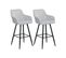 Tabouret De Bar Set De 2 Velours Gris Clair Casmalia