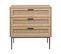 Commode 3 Tiroirs En Bois Clair Pasco