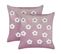 Lot De 2 Coussins Broderie Velours Violet Echinacea 45 X 45 Cm