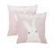 Lot De 2 Coussins Broderie Velours Rose Iberis 45 X 45 Cm