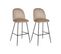 Tabouret De Bar Set De 2 Velours Taupe Arcola