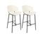 Tabouret De Bar Set De 2 Tissu Crème Kiana