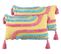 Lot De 2 Coussins Touffeté Coton Multicolore Dolichos 30 X 50 Cm