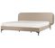 Lit Double 180 X 200 Cm En Velours Beige Suzette