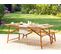 Table De Jardin 180 X 90 Cm Bois Solide Bois Clair Tindari