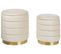 Lot De 2 Poufs Avec Rangement Beige Clair Garland