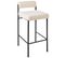 Tabouret De Bar Set De 2 Bouclé Blanc Cassé Amaya