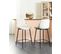 Tabouret De Bar Set De 2 Velours Beige Clair Dubrovnik