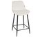 Tabouret De Bar Set De 2 Velours Beige Clair Dubrovnik