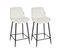 Tabouret De Bar Set De 2 Velours Beige Clair Dubrovnik