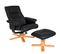 Fauteuil Relax Avec Pied En Croix - Noir/beige