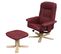 Fauteuil Relax /de Relaxation M56 Avec Pouf, Simili-cuir, Bordeaux