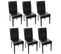 Lot De 6 Chaises De Séjour Littau, Cuir Noir, Pieds Foncés