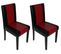 Lot De 2 Chaises De Séjour Littau ~ Simili-cuir, Noir/rouge, Pieds Foncés