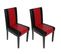 Lot De 2 Chaises De Séjour Littau ~ Simili-cuir, Noir/rouge, Pieds Foncés