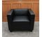 Fauteuil Club / Lounge Lille, 86x75x70 cm, Cuir Reconstitué, Noir