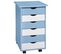 Bureau Réglable En Hauteur Et Inclinable Avec Caisson De Bureau à Roulettes - Bleu