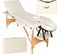 Table De Massage Pliante 3 Zones Bois, Cosmétique, Portable - Beige