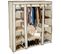 Armoire Penderie En Tissu 12 Compartiments 150x175x45cm - Beige