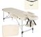 Table De Massage Pliante 2 Zones Aluminium Portable + Housse - Beige