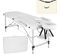 Table De Massage Pliante 2 Zones Aluminium Portable + Housse - Blanc