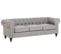 Canapé En Tissu Gris Clair 3 Places Chesterfield