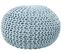 Pouf En Coton Bleu Clair 50 X 35 Cm Conrad