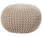 Pouf En Coton Beige 50 X 35 Cm Conrad