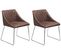 Set De 2 Cuir Pu Chaise De Salle à Manger Marron Foncé Arcata