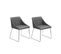 Lot De 2 Chaises Set De 2 Cuir Pu Gris Arcata