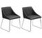 Lot De 2 Chaises Set De 2 Cuir Pu Noir Arcata