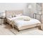 Lit En Tissu Double 160x200 Cm Beige Ambassador