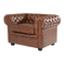 Fauteuil Cuir Pu Marron Doré Chesterfield