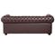 Canapé 3 Places En Cuir Marron Chesterfield