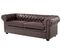 Canapé 3 Places En Cuir Marron Chesterfield