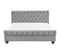 Lit Chesterfield En Velours Gris Clair 180 X 200 Cm Avallon