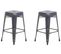 Tabouret De Bar Set De 2 Métal Noir Cabrillo