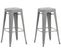 Tabouret De Bar Set De 2 Métal Argenté Cabrillo