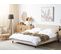 Lit Double En Tissu Beige 160x200 Cm Fitou