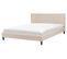 Lit Double En Tissu Beige 160x200 Cm Fitou