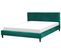 Lit Double En Velours Vert Foncé 180x200 Cm Fitou