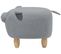 Tabouret Enfant En Tissu Gris Clair Piggy