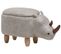 Tabouret Enfant En Cuir Pu Gris Clair Rhino