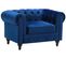 Velours Fauteuil Bleu Marine Chesterfield