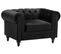 Velours Fauteuil Noir Chesterfield