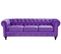 Canapé 3 Places En Velours Violet Chesterfield